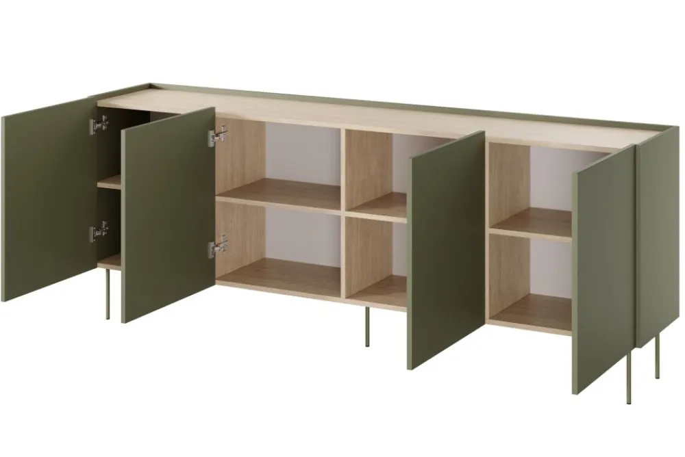 Bogart Komody*DESIN KOMODA 220 4D - oliwka / dąb nagano