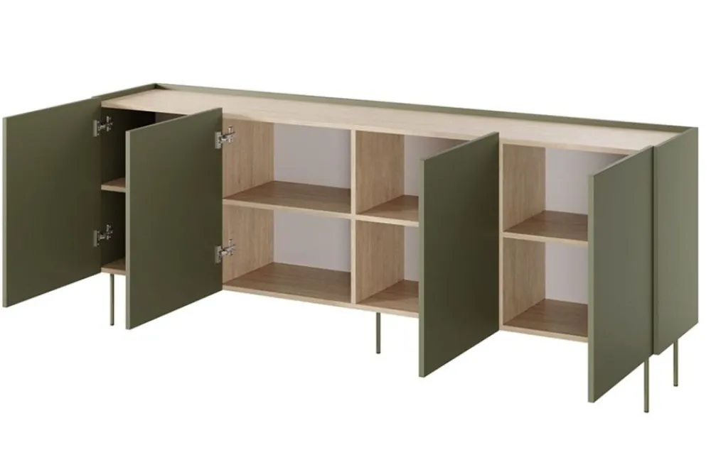 Bogart Komody*DESIN KOMODA 220 4D - oliwka / dąb nagano