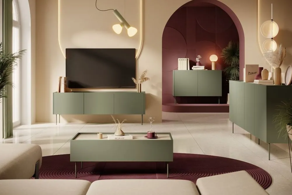 Bogart Komody*DESIN KOMODA 220 4D - oliwka / dąb nagano