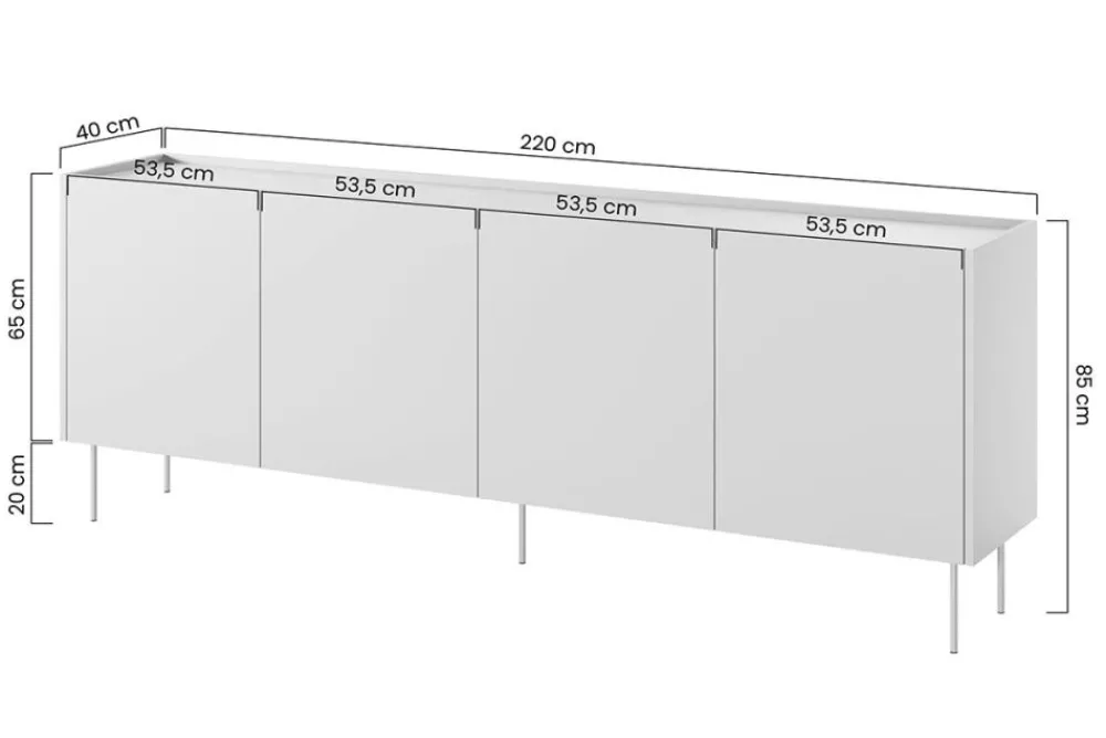 Bogart Komody*DESIN KOMODA 220 4D - oliwka / dąb nagano