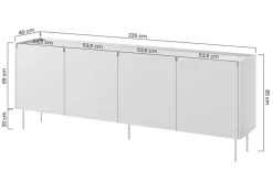 Bogart Komody*DESIN KOMODA 220 4D2SZ - cashmere / dąb nagano