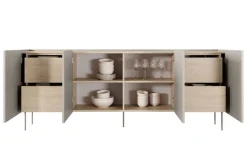 Bogart Komody*DESIN KOMODA 220 4D4SZ - cashmere / dąb nagano