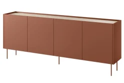 Bogart Komody*DESIN KOMODA 220 4D2SZ - ceramic red / dąb nagano