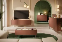 Bogart Komody*DESIN KOMODA 220 4D4SZ - ceramic red / dąb nagano