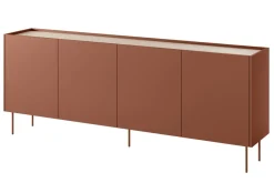 Bogart Komody*DESIN KOMODA 220 4D4SZ - ceramic red / dąb nagano