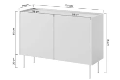 Bogart Komody*DESIN KOMODA 120 2D2SZ - ceramic red / dąb nagano