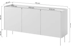 Bogart Komody*DESIN KOMODA 170 3D2SZ - ceramic red / dąb nagano