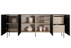 Bogart Komody*DESIN KOMODA 220 4D2SZ - czarny mat / dąb nagano