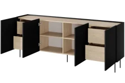 Bogart Komody*DESIN KOMODA 220 4D4SZ - czarny mat / dąb nagano