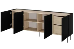 Bogart Komody*DESIN KOMODA 220 4D4SZ - czarny mat / dąb nagano