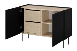 Bogart Komody*DESIN KOMODA 120 2D2SZ - czarny mat / dąb nagano