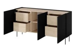 Bogart Komody*DESIN KOMODA 170 3D4SZ - czarny mat / dąb nagano