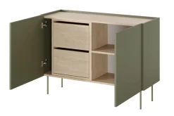 Bogart Komody*DESIN KOMODA 120 2D2SZ - oliwka / dąb nagano