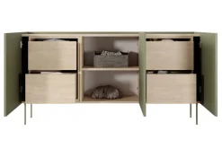 Bogart Komody*DESIN KOMODA 170 3D4SZ - oliwka / dąb nagano