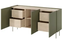 Bogart Komody*DESIN KOMODA 170 3D4SZ - oliwka / dąb nagano