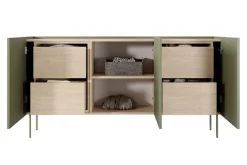 Bogart Komody*DESIN KOMODA 170 3D4SZ - oliwka / dąb nagano