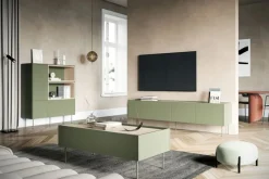 Bogart Komody*DESIN KOMODA WYSOKA 120 2D1SZ - oliwka / dąb nagano