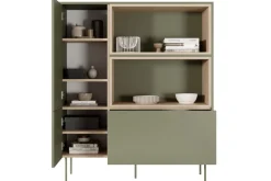 Bogart Komody*DESIN KOMODA WYSOKA 120 2D1SZ - oliwka / dąb nagano