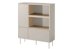 Bogart Komody*DESIN KOMODA WYSOKA 120 2D1SZ - cashmere / dąb nagano