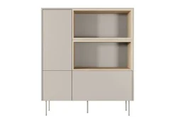 Bogart Komody*DESIN KOMODA WYSOKA 120 2D1SZ - cashmere / dąb nagano