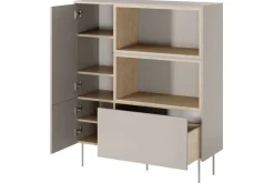 Bogart Komody*DESIN KOMODA WYSOKA 120 2D1SZ - cashmere / dąb nagano