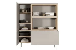 Bogart Komody*DESIN KOMODA WYSOKA 120 2D1SZ - cashmere / dąb nagano