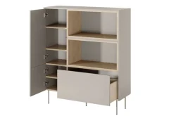 Bogart Komody*DESIN KOMODA WYSOKA 120 2D1SZ - cashmere / dąb nagano