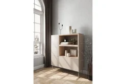 Bogart Komody*DESIN KOMODA WYSOKA 120 2D1SZ - cashmere / dąb nagano