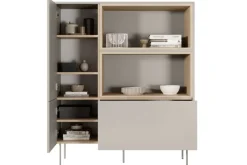 Bogart Komody*DESIN KOMODA WYSOKA 120 2D1SZ - cashmere / dąb nagano