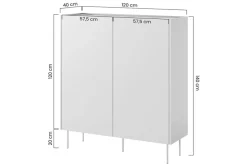 Bogart Komody*DESIN KREDENS 120 2D2SZ - cashmere / dąb nagano