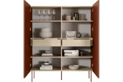 Bogart Komody*DESIN KREDENS 120 2D2SZ - ceramic red / dąb nagano