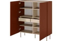 Bogart Komody*DESIN KREDENS 120 2D2SZ - ceramic red / dąb nagano