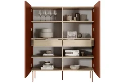 Bogart Komody*DESIN KREDENS 120 2D2SZ - ceramic red / dąb nagano