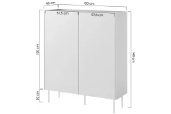 Bogart Komody*DESIN KREDENS 120 2D2SZ - ceramic red / dąb nagano