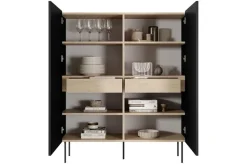 Bogart Komody*DESIN KREDENS 120 2D2SZ - czarny mat / dąb nagano