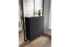 Bogart Komody*DESIN KREDENS 120 2D2SZ - czarny mat / dąb nagano