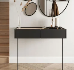 Bogart Stoliki Kawowe I Ławy*DESIN TOALETKA/KONSOLA 2SZ - czarny mat / dąb nagano