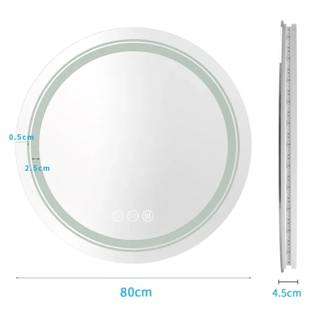 Halmar Lustra*DOVER 80 lustro ścienne łazienkowe, srebrny (1p=1szt)1 sztuka