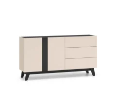 ML Meble Komody*Duża kaszmirowa komoda Freshion 03 cashmere/czarny - komoda 2D3S