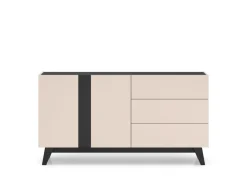 ML Meble Komody*Duża kaszmirowa komoda Freshion 03 cashmere/czarny - komoda 2D3S