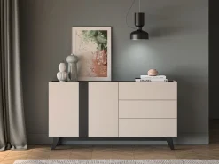 ML Meble Komody*Duża kaszmirowa komoda Freshion 03 cashmere/czarny - komoda 2D3S