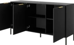 Laski Meble Komody Do Przedpokoju|Komody Do Jadalni*Duża komoda do salonu antracyt złoto Lars 3d