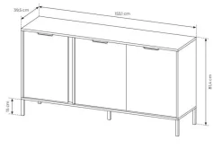 Laski Meble Komody Do Przedpokoju|Komody Do Jadalni*Duża komoda do salonu antracyt złoto Lars 3d