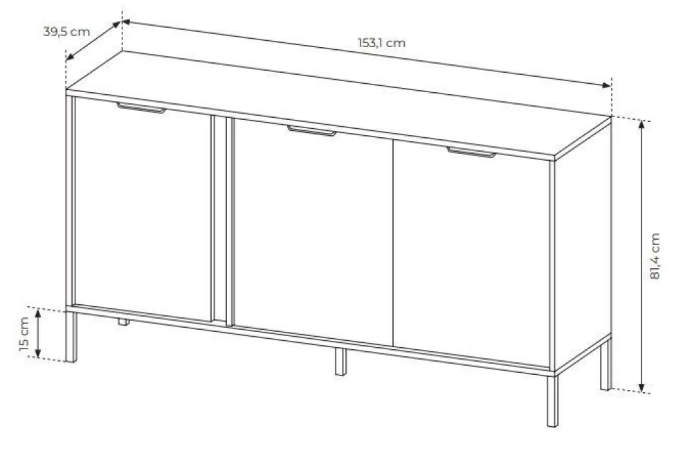 Laski Meble Komody Do Przedpokoju|Komody Do Jadalni*Duża komoda do salonu antracyt złoto Lars 3d