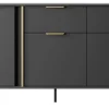 Laski Meble Komody Do Przedpokoju|Komody Do Jadalni*Duża komoda do salonu antracyt złoto Lars 3d2s