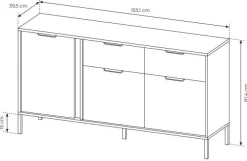 Laski Meble Komody Do Przedpokoju|Komody Do Jadalni*Duża komoda do salonu antracyt złoto Lars 3d2s