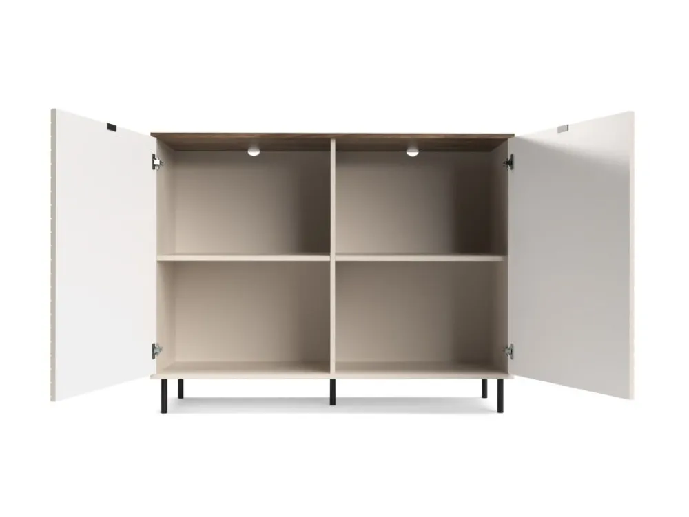 Mebelbos Komody Do Biura|Komody Do Przedpokoju*Duża komoda ryflowana EVO 2D kaszmir / dąb castello EO-01