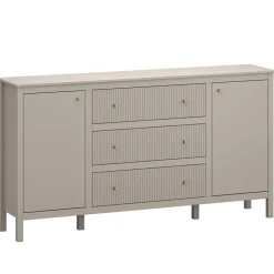 Mebelbos Komody Do Biura|Komody Do Przedpokoju*Duża komoda ryflowana, skandynawska kolor taupe lamele KLEO KL-03