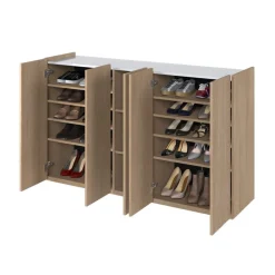 Lenart Komody Do Biura|Komody Do Przedpokoju*Duża komoda z półkami i oświetleniem LED dąb scandi Easy EA-01 5D