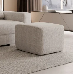 Hauss Kanapy I Sofy Do Salonu|Sofy Trzyosobowe*Duża sofa rozkładana z poduchami z pufą kolor jasnoszary z domieszką beżu Hermes Cremona 04